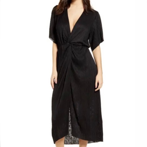 ALL IN FAVOR “Phoebe” Textured Twist-Front Midi Dress - Picture 2 of 12